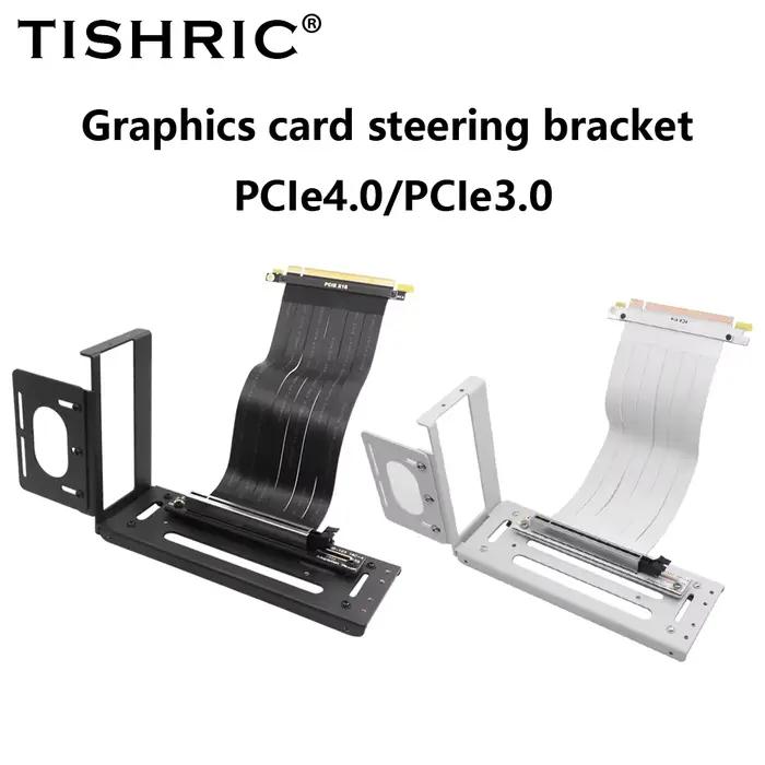 TISHRIC PCI-E 4.0 /3.0 X16 câble Riser 0.2m blindé EMI prolongateur Flexible haute vitesse