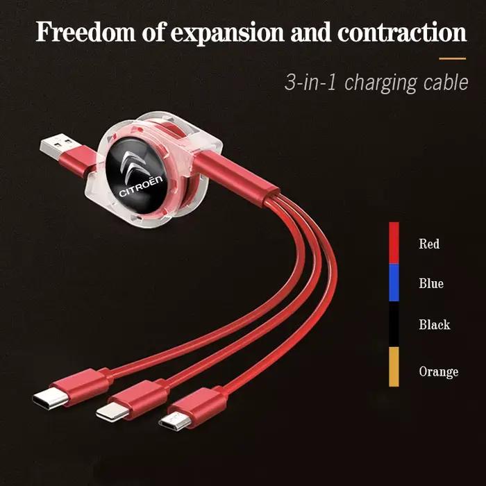 Câble de chargement Micro USB Type C 3 en 1
