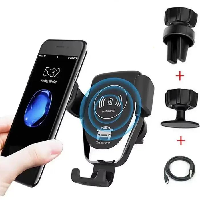 Support de téléphone avec chargeur sans fil pour iPhone et Samsung pour grille d'aeration de voiture稳固