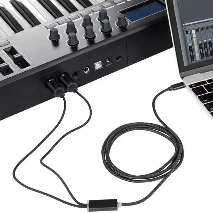 Câble USB type C, convertisseur avec voyant lumineux pour ordinateur d'orgue électronique