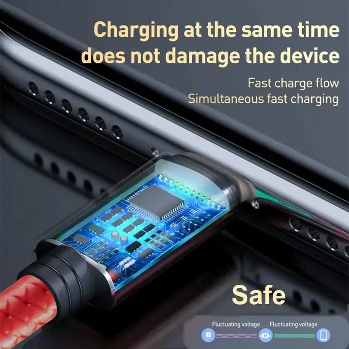 Câble de chargeur Micro USB Type C 3 en 1, multi-ports USB, cordon de chargement USB Multiple, fil de téléphone portable Usbc pour ios/Android/type-c.