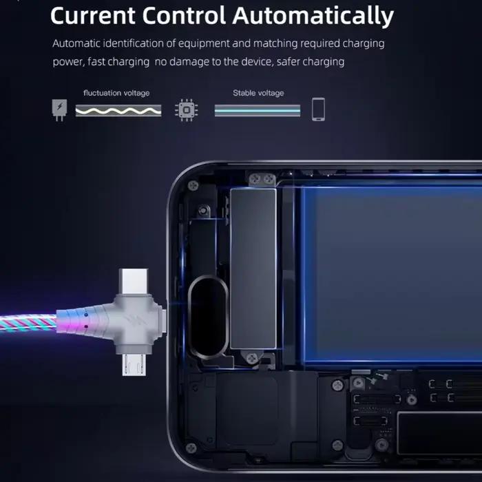 Câble de Charge lumineux 3 en 1