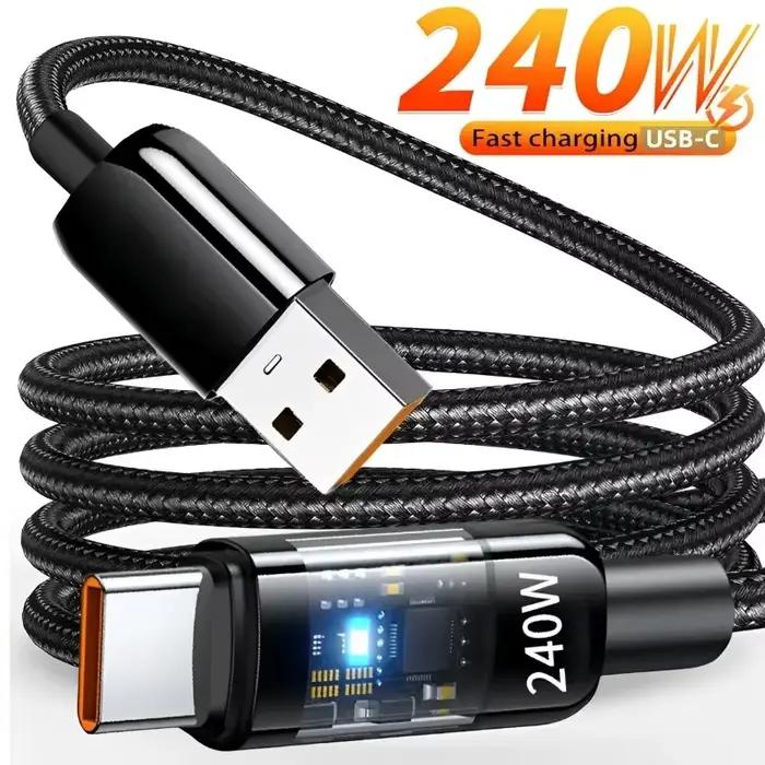 Câble de charge Super rapide USB vers Type C 240W QC 3.0