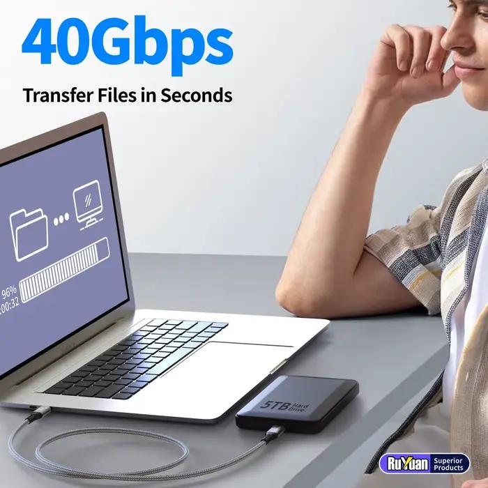 Câble USB4 40 Gbps 48 V 240 W pour Thunderbolt 4 Type C