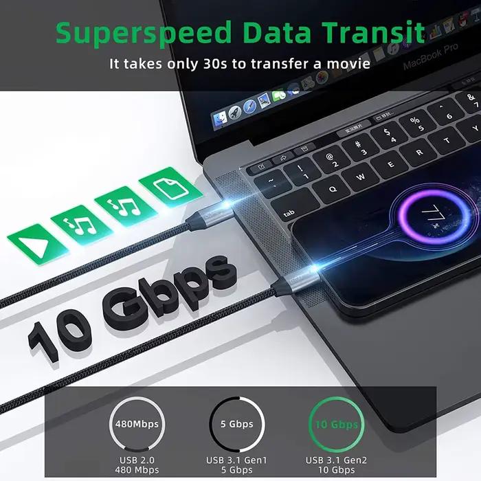 Câble d'extension USB C 3.1 Gen2 10Gbps