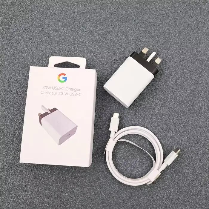 Chargeur rapide Google 30W PD pour Pixel 8/7/9 Pro avec câble USB C vers USB C