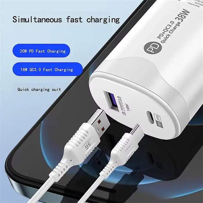 Tatal 38W chargeur mural Charge rapide PD20W Power3.0 adaptateur