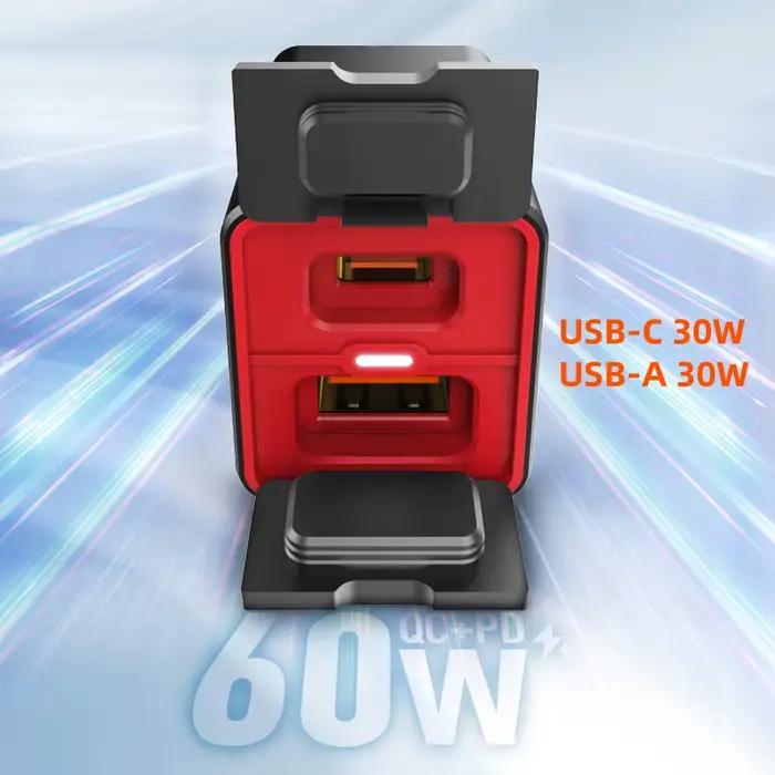LDNIO moto USB C chargeur rapide PD + qc3.0 60W prise étanche type C téléphone portable 12V / 24V