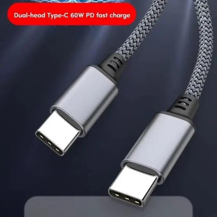 Câble USB C 60W 8m 5m 3m 2m 1m Type C Charge rapide Cordon PD Transmission de données C vers C Ligne