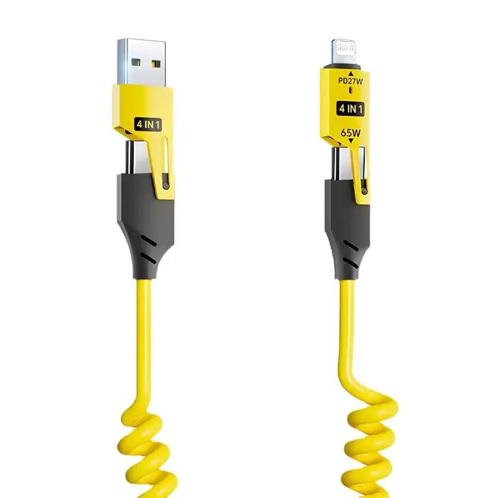 Câble USB à ressort de chargeur rapide 65W