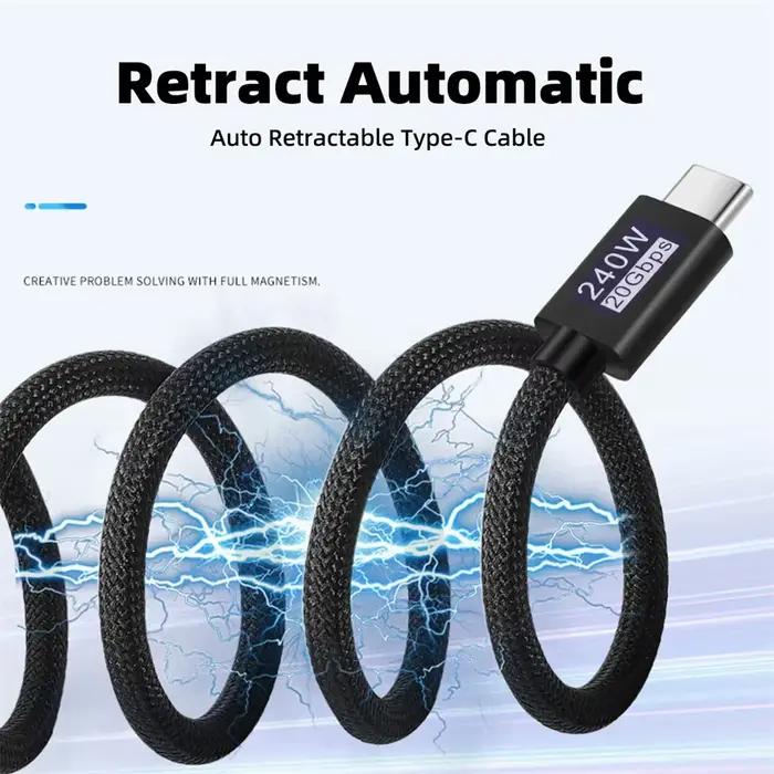 Câble magnétique USB C USB4.0 Type C 20Gbps PD3.1 240W 8K 5K 4K