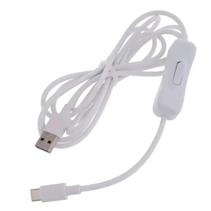 Câble blanc USB vers Type-C avec interrupteur