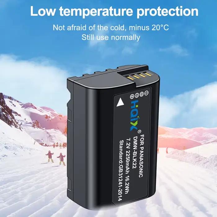 HQIX pour Panasoinc GH6 GH7 DC-S5 GH5II Lumix S5II S5IIX S5M2X G9II caméra DMW-BLK22 chargeur batterie