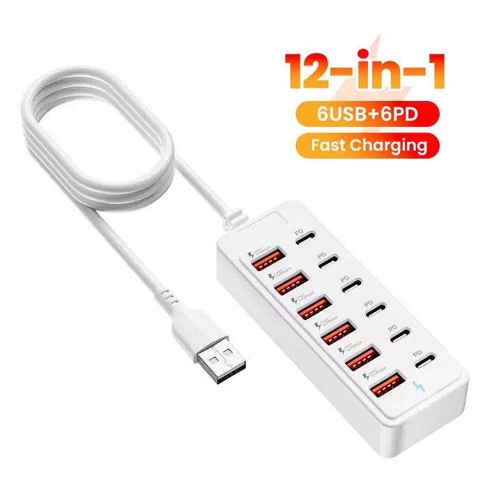 Multiprise 12 en 1, Station de chargeur USB multi-ports