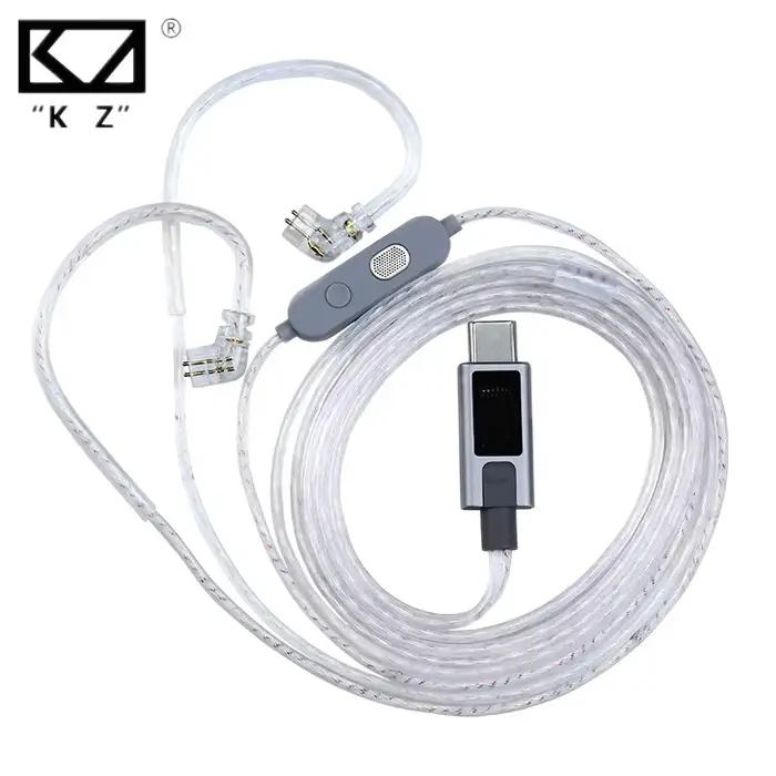 Câble KZ M2 Type-C double micro plaqué argent pour écouteurs avec égaliseur et fil IEM pour ZSN EDX ZS10 PRO X Castor D-Fi ZVX