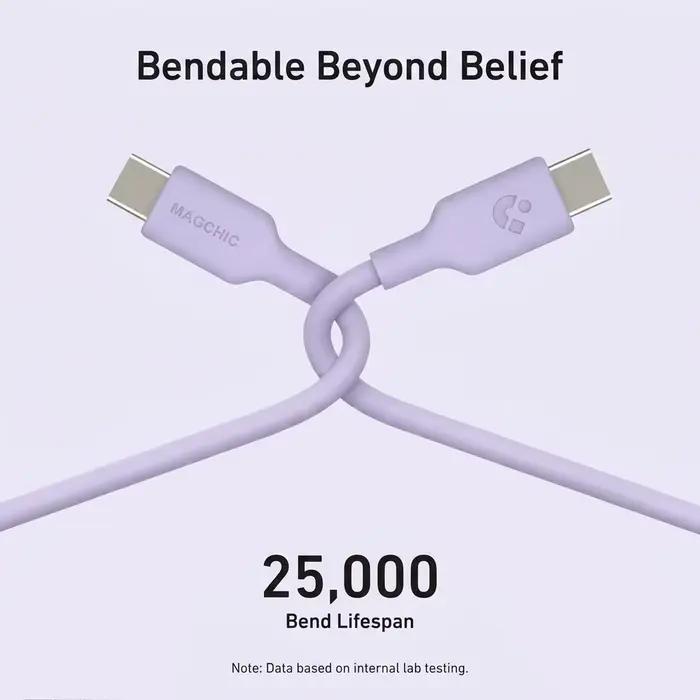 Câble USB Type C en silicone doux pour la peau