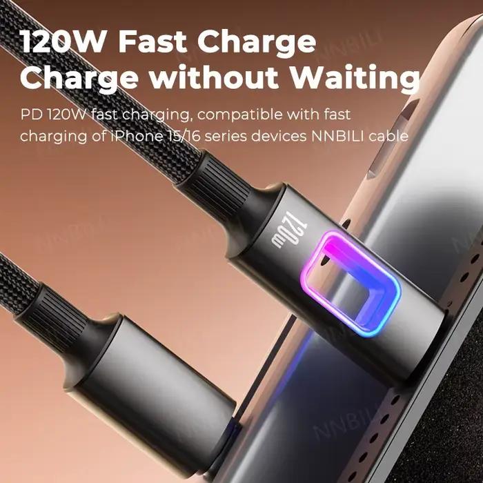 NNBILI double Type C PD 120W USB C à C cordon de données de charge rapide type-c