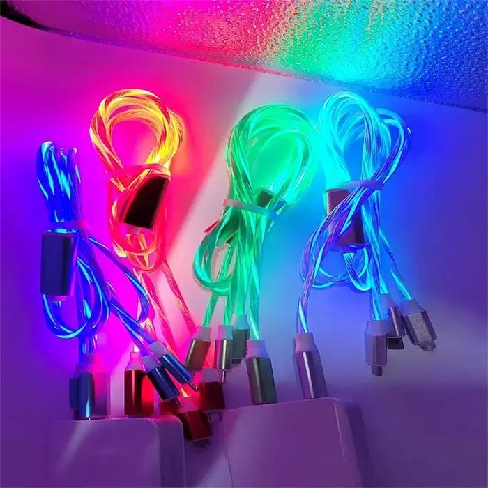NNBILI – câble USB 3 en 1 avec lumière LED