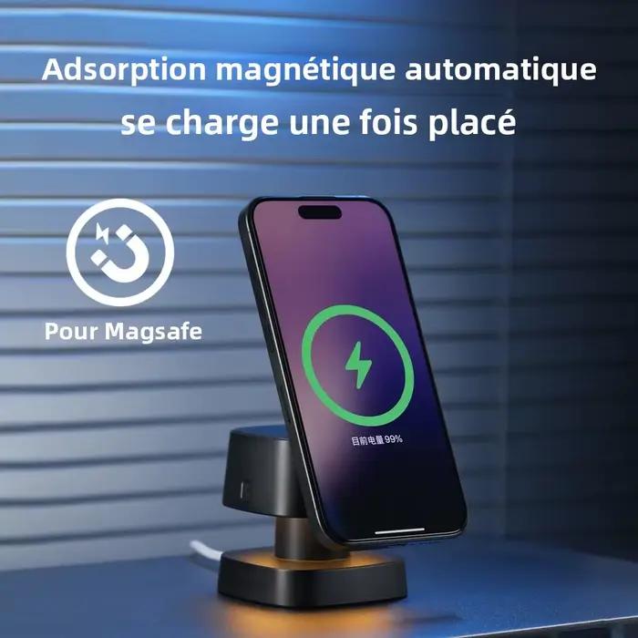 Chargeur sans fil magnétique 3 en 1 pour iPhone 17 16 15 14 13 12