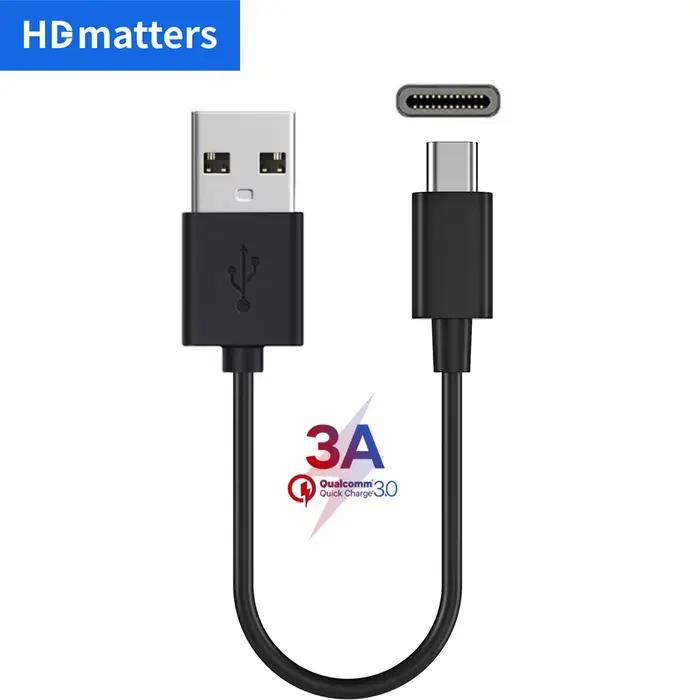 Câble de chargeur USB C court pour casque sans fil Sony USB 3.0/USB 2.0 A mâle vers USB-C Type C