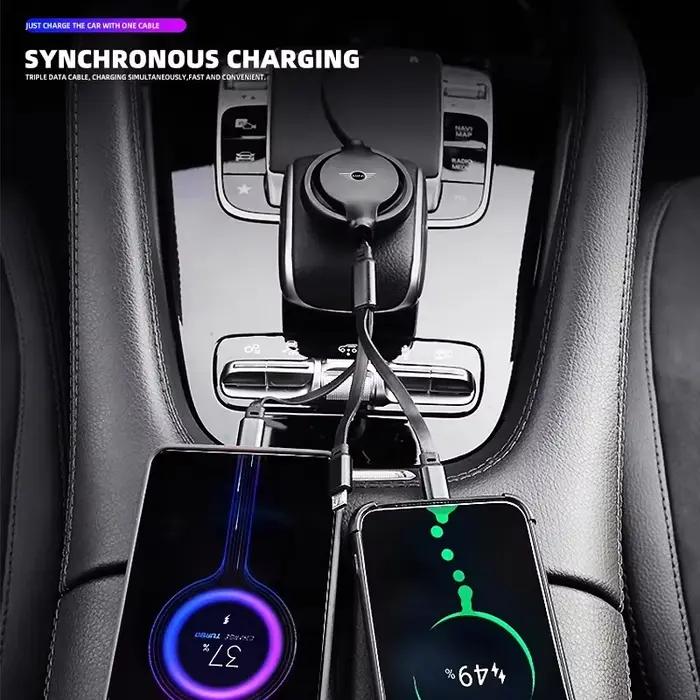 Câble de charge rapide rétractable 3 en 1