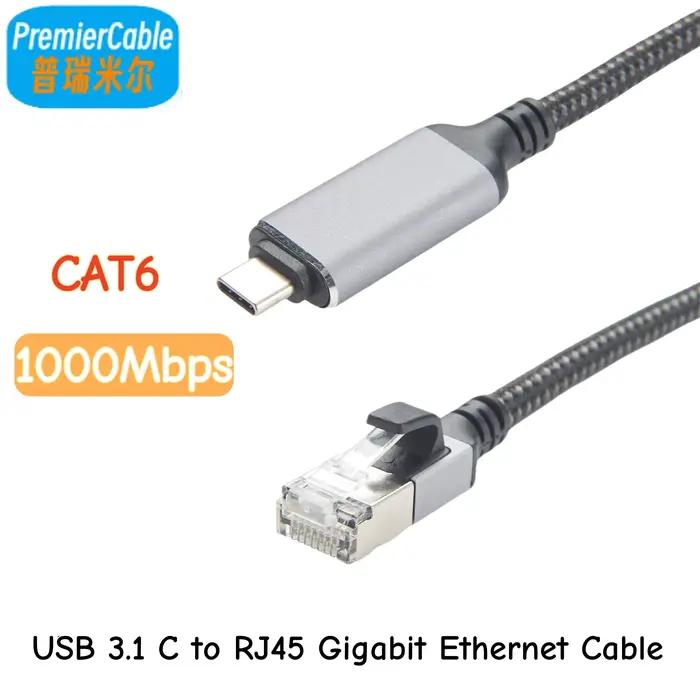 Câble USB C vers Ethernet 10/100/1000Mbps