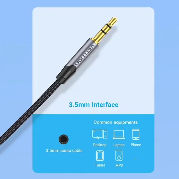 Câble Audio 3.5mm à 2RCA de Vention Compatible avec Smartphones, Amplificateurs, Télévisions et Autres Appareils Électroniques Occasions Spéciales