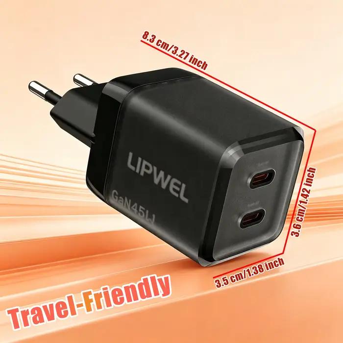 Chargeur rapide à double port USB-C 45 W