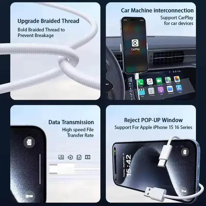 Câble Carplay USB C pour téléphone portable