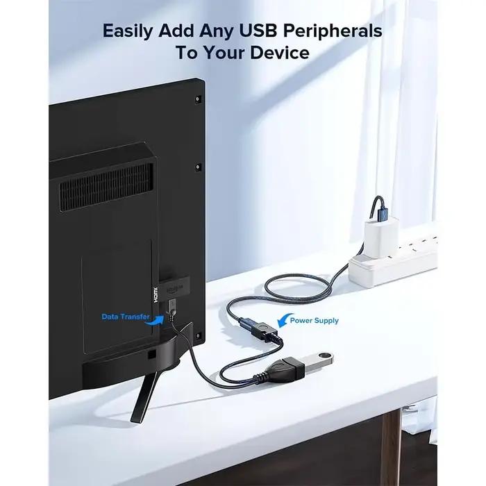 Câble OTG Y Splitter Micro USB pour Fire TV 3 ou Fire Stick 2ème Génération Connecteur USB Accessoire Compatible Périphériques USB Occasions Spéciales