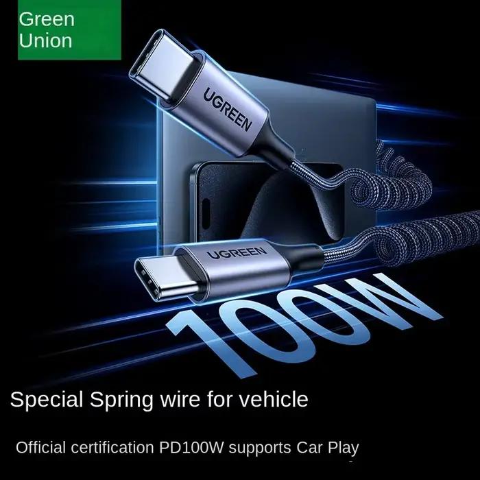 Câble USB Type C UGREEN en spirale pour voiture