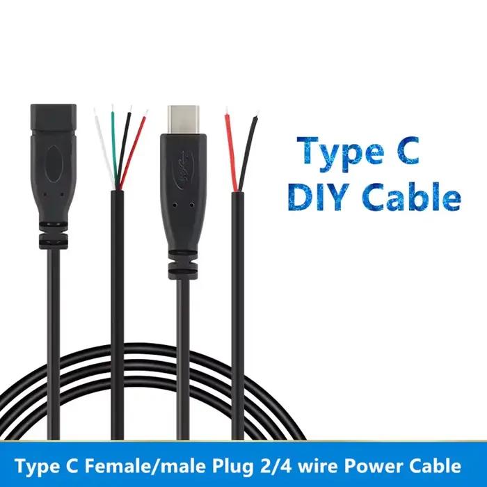 Câble USB C Type C DIY mâle/femelle pour ouvrir 0,3 m 1 m 2 m