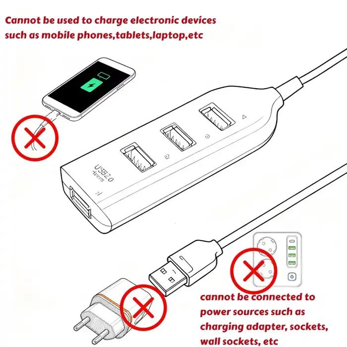 Hub USB 2.0 4 Ports Blanc et Noir pour Connectivité Augmentée et Performance Optimisée Ordinateur Portable Bureau