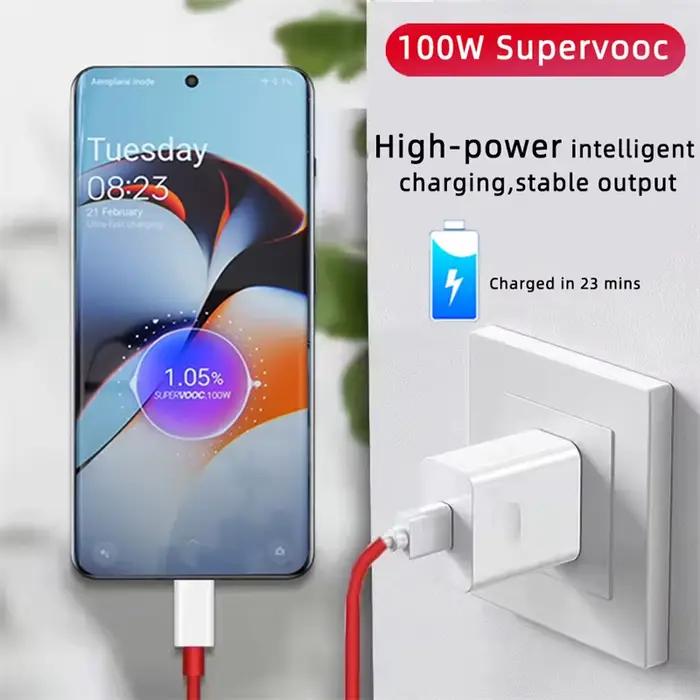 D'origine 100W SuperVOOC Chargeur Rapide Pour Oneplus 13 12 11 10 Ace 5 Pro 12r 13r Nord CE 2 3 4 Lite USB Téléphone Adaptateur Type C Câble