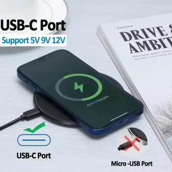 Station de charge rapide sans fil à induction LED pour Apple iPhone 17 16 15 14 Pro Max Samsung S22 S21 S10 S9 Note Huawei