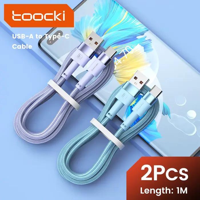 Toocki-Lot de 2 câbles USB de type C pour Xiaomi 12t Pro Realme Redmi Note 12 Pro