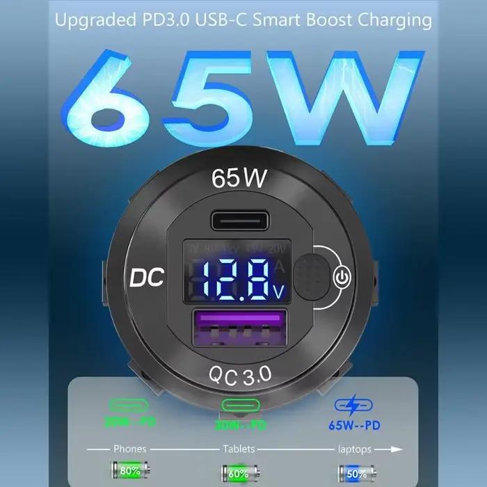 Chargeur de voiture USB C 12V/24V