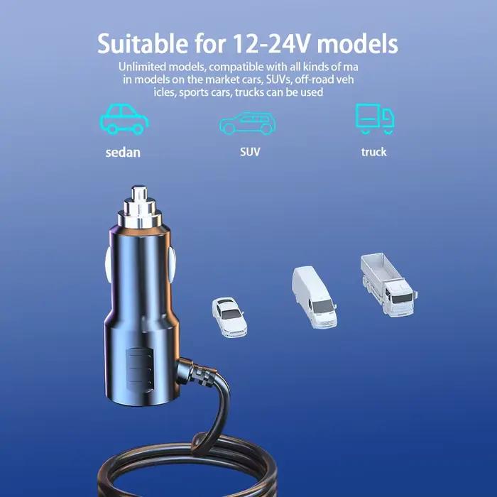 Chargeur multifonction USB/Type C 120W, charge rapide, peut charger plusieurs appareils au même temps, un remorquage et quatre chargeurs de voiture