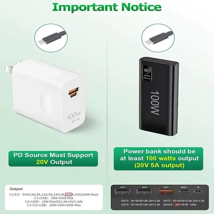 Cordon d'alimentation USB C vers DC 5