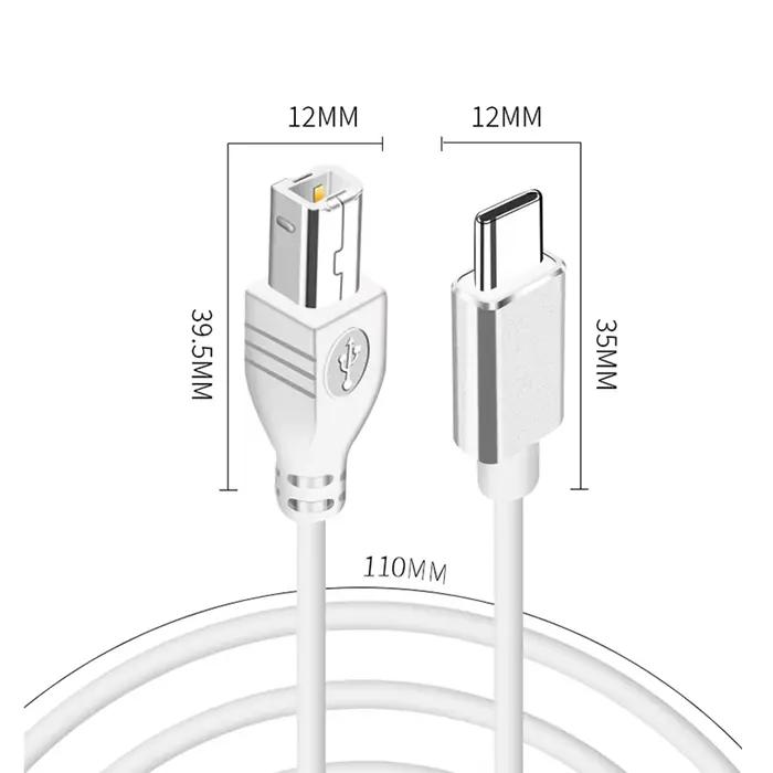 Câble USB Micro/Type C vers USB B pour Instruments de Musique Électronique Contrôleur de Clavier MIDI Haute Qualité 1m 2m 3m Blanc Noir