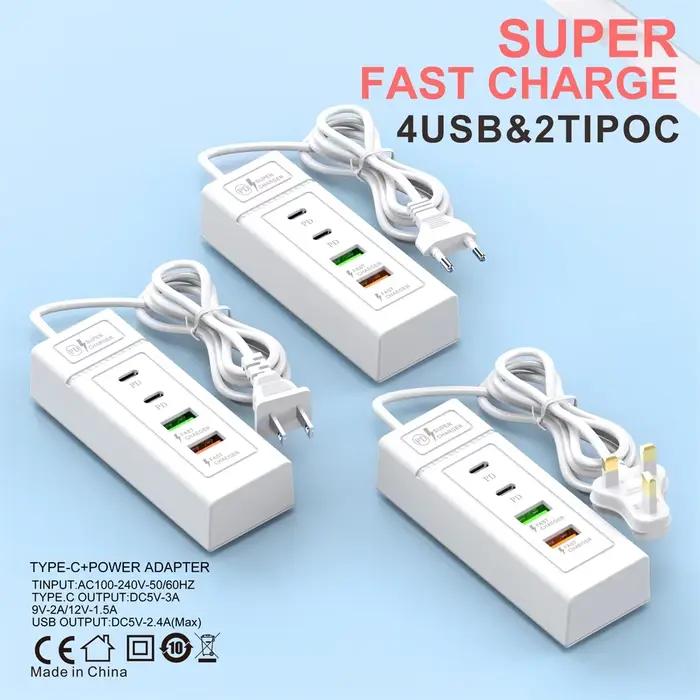 Station de chargeur rapide USB 4Ports