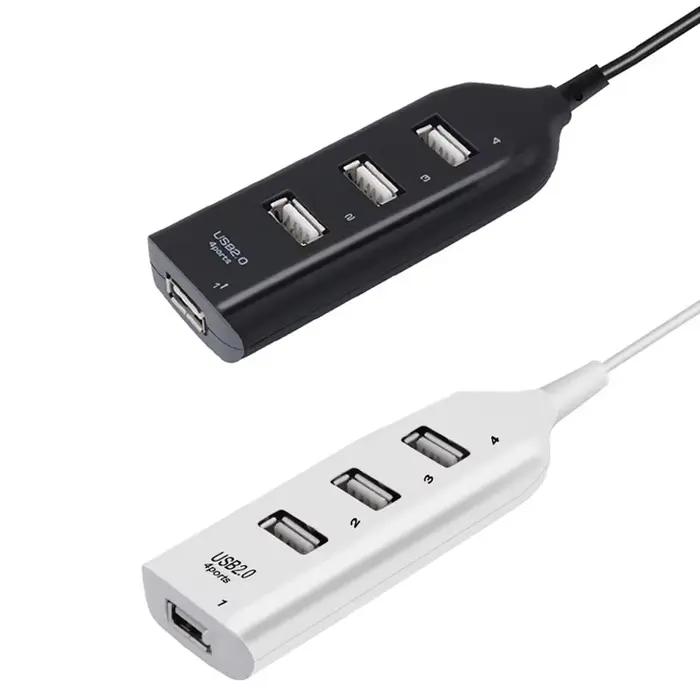 Hub USB 2.0 4 Ports Blanc et Noir pour Connectivité Augmentée et Performance Optimisée Ordinateur Portable Bureau