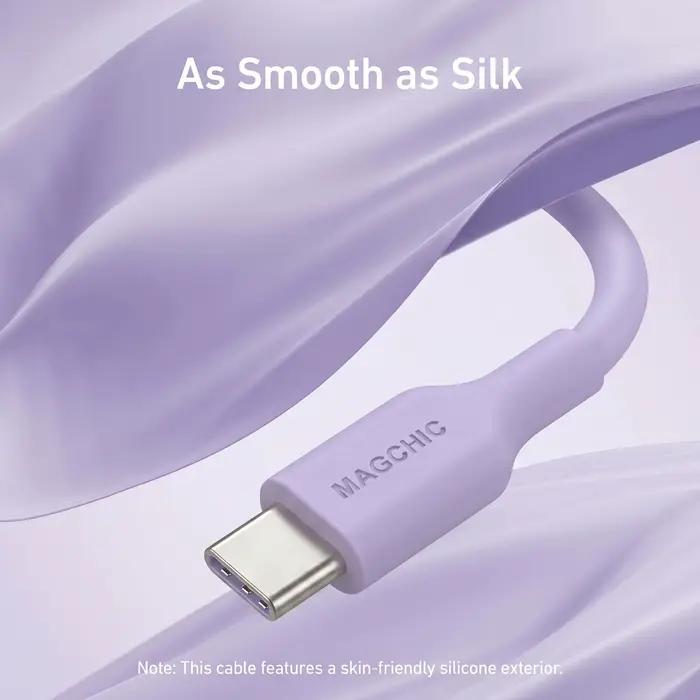 Câble USB Type C en silicone doux pour la peau
