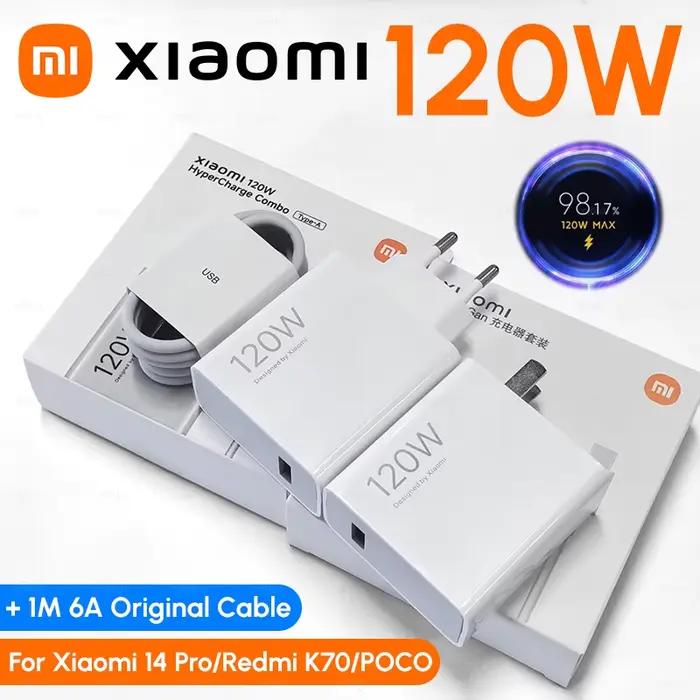 Chargeur rapide Xiaomi 120W original UE/US avec câble USB Type C pour Xiaomi Mi 17 15 14 13 Redmi Note 14 13 12 11 compatibilité téléphone smartphone rapide recharge occasions spéciales