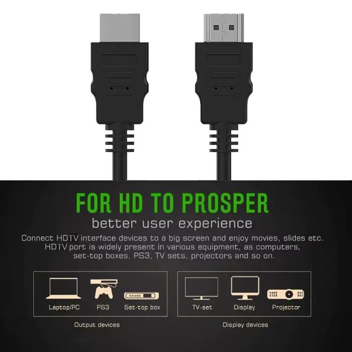 Câble vidéo compatible HDMI plaqué or 1.4 4K 1080P
