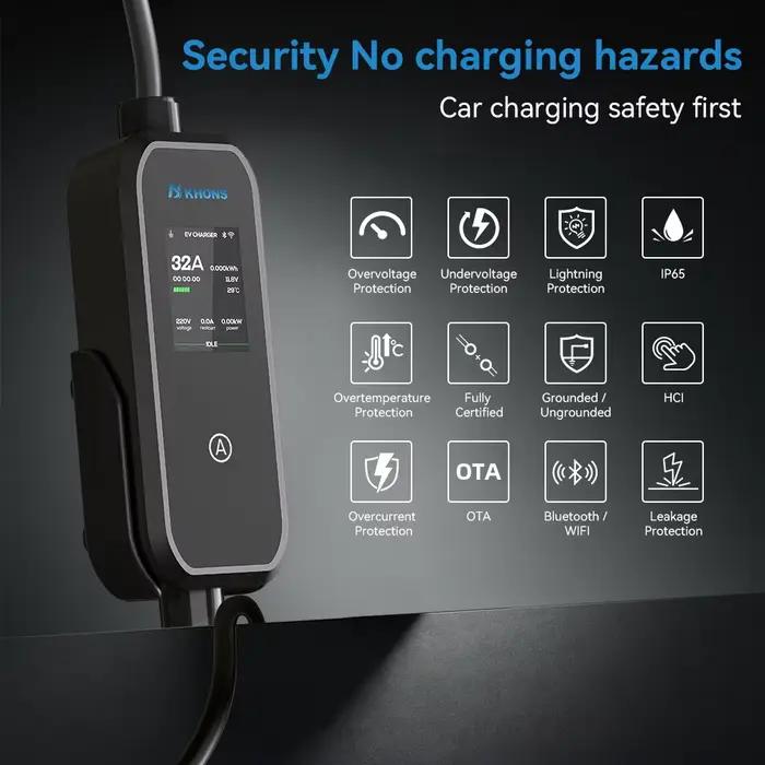 Chargeur EV Khons 7kW J1772 32A