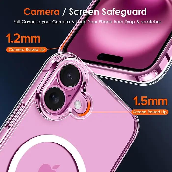 Coque Magnétique Sans Fil Transparente Compatible avec iPhone 11 12 13 14 15 16 17 Occasions Spéciales Protection Invisible Élégante