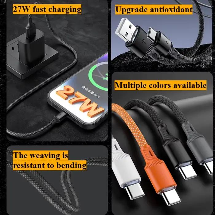 Câble de chargement rapide USB Lightning tressé pour données C à C adaptable à iPhone Apple Huawei Xiaomi Redmi Samsung occasions quotidiennes et cadeaux