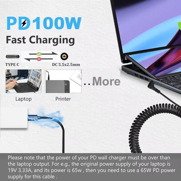 Cordon d'alimentation USB C vers DC 5