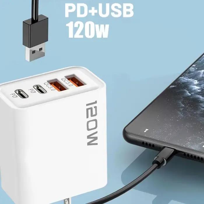 Chargeur Xiaomi 120W 4 Ports USB Type C Universel Rapidité Sécurité Pratique Pour Smartphones Tablette Appareils Electroniques Occasions Speciales